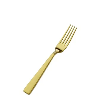 Bon Chef Roman Salad Fork - 7 - 1/8" - Gold Matte - Set of 12