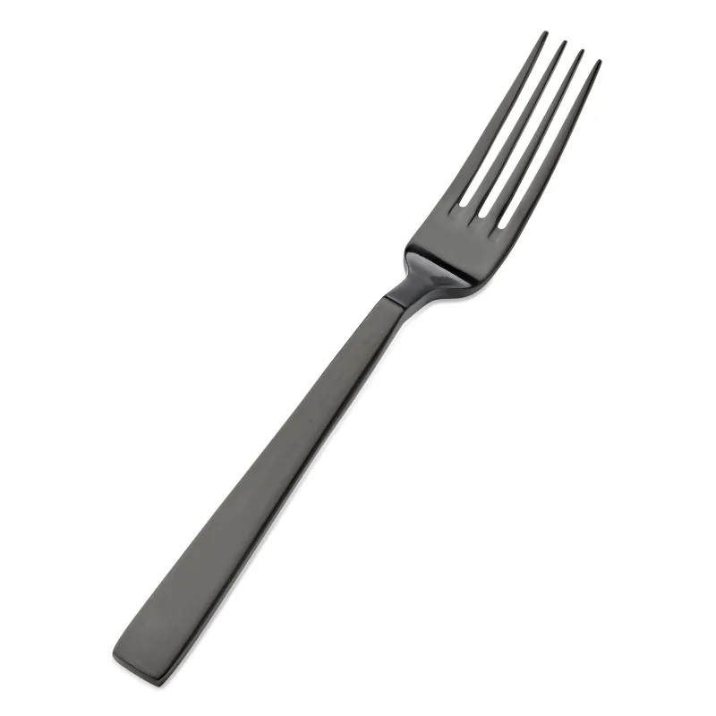 Bon Chef Roman Euro Dinner Fork - 8 - 1/8" - Black Matte - Set of 12