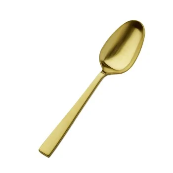 Bon Chef Roman Table Serving Spoon - 8 - 3/4" - Gold Matte - Set of 12