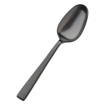 Bon Chef Roman Table Serving Spoon - 8 - 3/4" - Black Matte - Set of 12