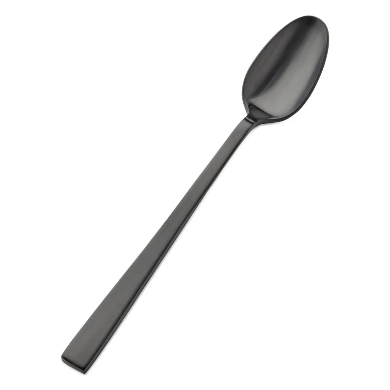 Bon Chef Roman Ice Teaspoon - 7 - 1/4" - Black Matte - Set of 12