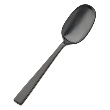 Bon Chef Roman Soup/Dessert Spoon - 6 - 1/4" - Black Matte - Set of 12