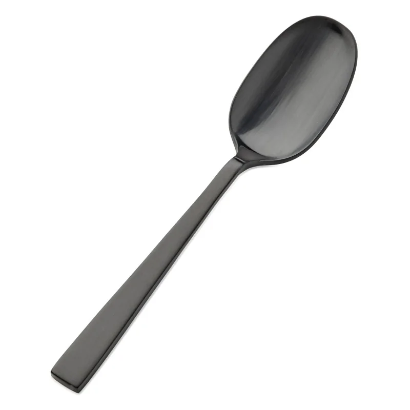 Bon Chef Roman Soup/Dessert Spoon - 6 - 1/4" - Black Matte - Set of 12