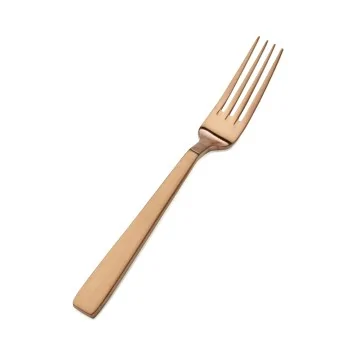 Bon Chef Roman Euro Dinner Fork - 8 - 1/8" - Rose Gold Matte - Set of 12