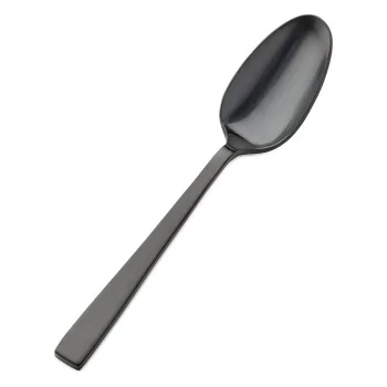 Bon Chef Roman Teaspoon - 6 - 1/4" - Black Matte - Set of 12