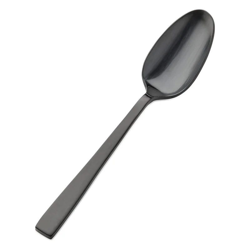 Bon Chef Roman Teaspoon - 6 - 1/4" - Black Matte - Set of 12