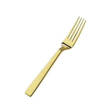 Bon Chef Roman Euro Dinner Fork - 8 - 1/8" - Gold Matte - Set of 12