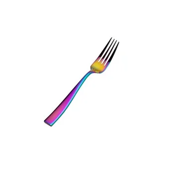 Bon Chef Manhattan Euro Dinner Fork - 8 - 3/8" - Rainbow PVD - Set of 12