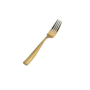 Bon Chef Manhattan European Dinner Fork - 8 - 3/8" - Gold PVD Matte Finish - Set of 12
