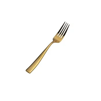 Bon Chef Manhattan European Dinner Fork - 8 - 3/8" - Gold PVD Mirror Finish - Set of 12