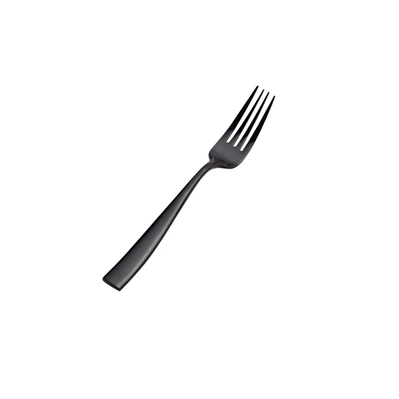 Bon Chef Manhattan European Dinner Fork - 8 - 3/8" - Black PVD Mirror Finish - Set of 12