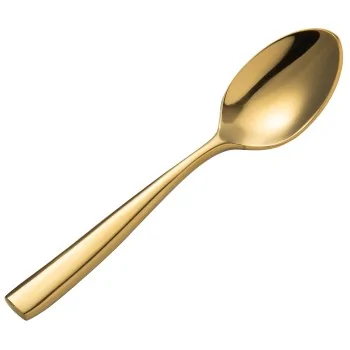 Bon Chef Manhattan Demitasse Spoon - 4 - 7/8" - Gold PVD Matte Finish - Set of 12