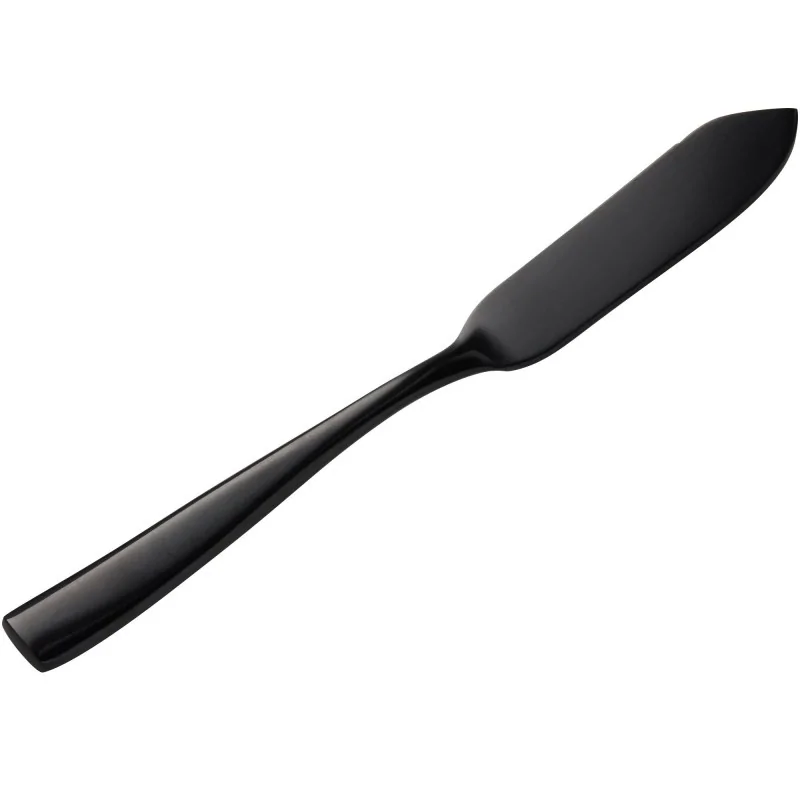 Bon Chef Manhattan Butter Knife - 6 - 5/8" - Black PVD Matte Finish - Set of 12