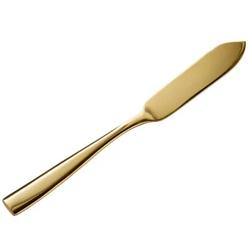 Bon Chef Manhattan Butter Knife - 6 - 5/8" - Gold PVD Matte Finish - Set of 12