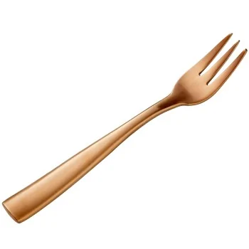 Bon Chef Manhattan Oyster/Cocktail Fork - 5 - 3/8" - Rose Gold PVD Matte Finish - Set of 12