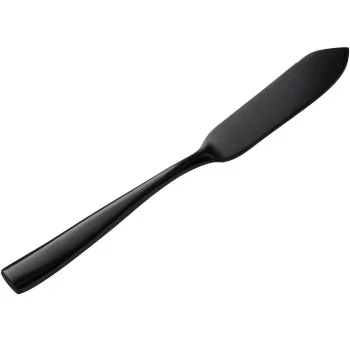 Bon Chef Manhattan Butter Knife - 6 - 5/8" - Black PVD Mirror Finish - Set of 12
