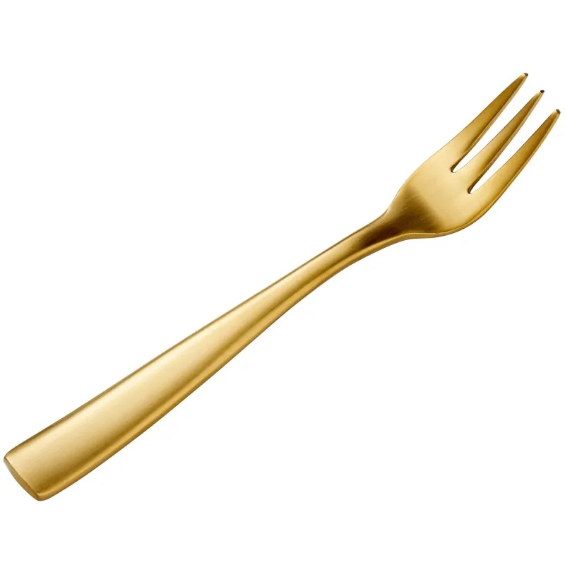 Bon Chef Manhattan Oyster/Cocktail Fork - 5 - 3/8" - Gold PVD Matte Finish - Set of 12