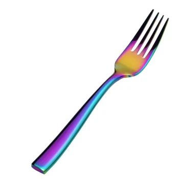 Bon Chef Manhattan Salad Fork - 6 - 3/4" - Rainbow PVD - Set of 12