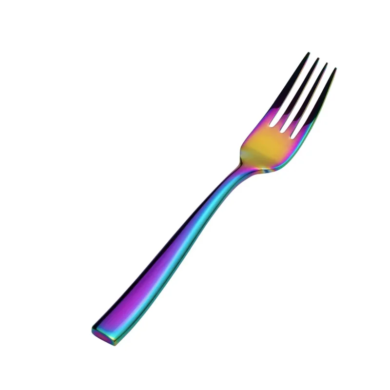 Bon Chef Manhattan Salad Fork - 6 - 3/4" - Rainbow PVD - Set of 12
