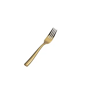 Bon Chef Manhattan Salad Fork - 6 - 3/4" - Gold PVD Matte Finish - Set of 12