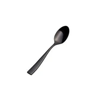 Bon Chef Manhattan Soup/Dessert Spoon - 7 - 3/4" - Black PVD Mirror Finish - Set of 12
