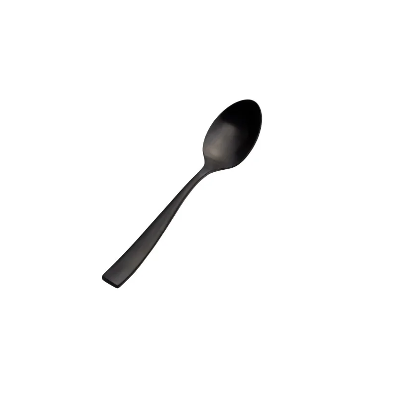 Bon Chef Manhattan Soup/Dessert Spoon - 7 - 3/4" - Black PVD Matte Finish - Set of 12