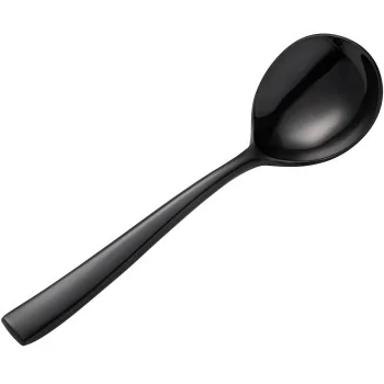 Bon Chef Manhattan Bouillon Spoon - 6.38" - Black PVD - Mirror Finish - Set of 12
