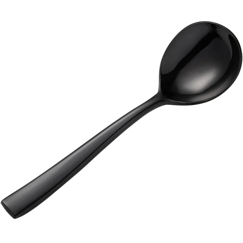 Bon Chef Manhattan Bouillon Spoon - 6.38" - Black PVD - Mirror Finish - Set of 12 Bon Chef Manhattan Bouillon Spoon - 6.38" - Black PVD - Mirror Finish - Set of 12