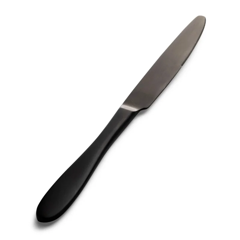 Bon Chef Luce Dinner Knife - 9.37" - Solid Handle - Black Mirror Finish - Set of 12 Bon Chef Luce Dinner Knife - 9.37" - Solid Handle - Black Mirror Finish - Set of 12