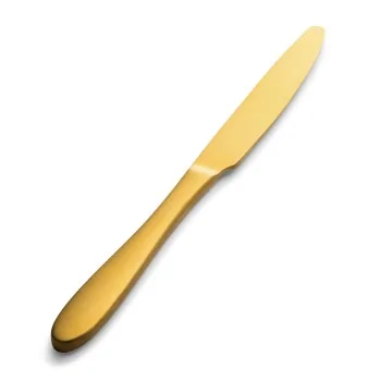 Bon Chef Luce Bread & Butter Knife - 6.93" - Solid Handle - Gold Matte Finish - Set of 12