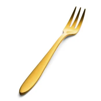 Bon Chef Luce Oyster/Cocktail Fork - 5.31" - Gold Matte Finish - Set of 12