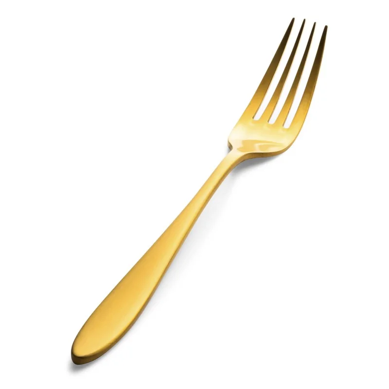 Bon Chef Luce Euro Dinner Fork - 8.23" - Gold Matte Finish - Set of 12 Bon Chef Luce Euro Dinner Fork - 8.23" - Gold Matte Finish - Set of 12