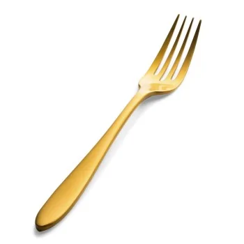 Bon Chef Luce Salad/Dessert Fork - 6.93" - Gold Matte Finish - Set of 12