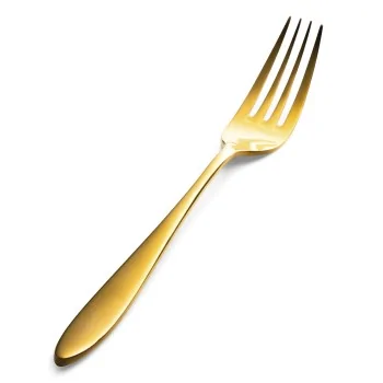 Bon Chef Luce Euro Dinner Fork - 8.23" - Gold Mirror Finish - Set of 12
