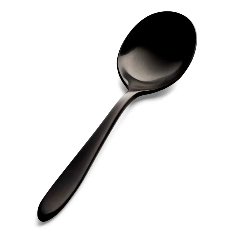 Bon Chef Luce Bouillon Spoon - 6.36" - Black Matte Finish - Set of 12