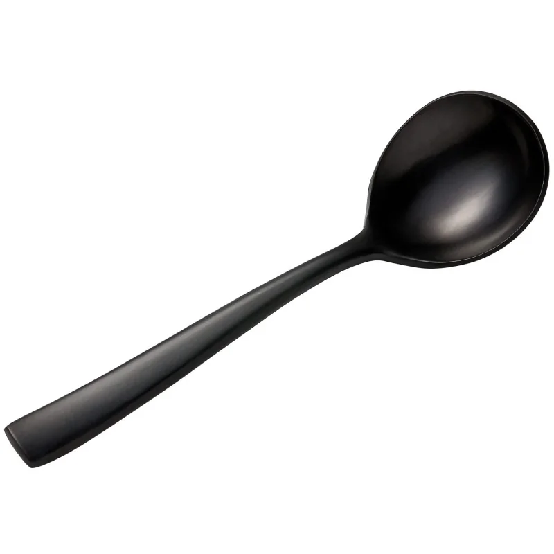 Bon Chef Manhattan Bouillon Spoon - 6.38" - Black PVD - Matte Finish - Set of 12 Bon Chef Manhattan Bouillon Spoon - 6.38" - Black PVD - Matte Finish - Set of 12