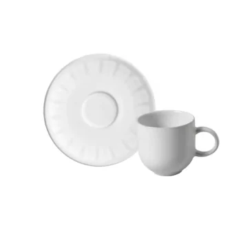 Stoneware Aurora Coup Coffee Cup & Coup Saucer - Pack of 12