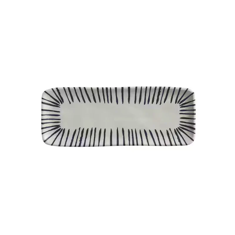 Stoneware Elemento Organic Rectangular Platter Medium - Diam. 12.99 x 5.12" - Pack of 12 Stoneware Elemento Organic Rectangular Platter Medium - Diam. 12.99 x 5.12" - Pack of 12