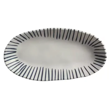 Stoneware Elemento Organic Deep Oval Platter Large - Diam. 12.6 x 6.3" - Pack of 12