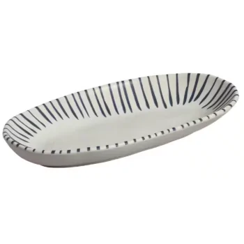 Stoneware Elemento Organic Deep Oval Platter Large - Diam. 12.6 x 6.3" - Pack of 12