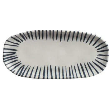 Stoneware Elemento Organic Shallow Oval Platter - Diam. 9.06 x 4.33" - Pack of 12