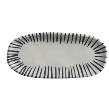 Stoneware Elemento Organic Shallow Oval Platter Large - Diam. 14.17 x 5.12" - Pack of 12