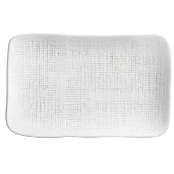 Stoneware New White Rectangular Platter Medium Juta - Diam. 10.63 x 6.3" - Pack of 12