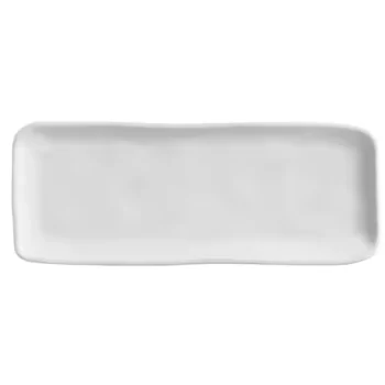 Stoneware New White Organic Rectangular Platter Medium - Diam. 12.99 x 5.12" - Pack of 12