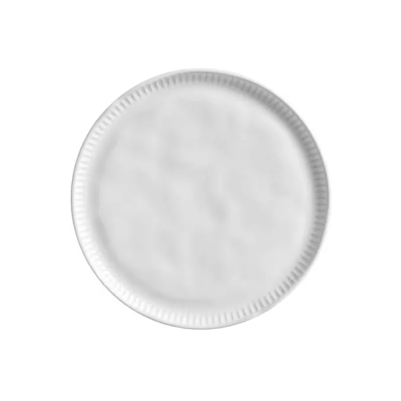 Stoneware New White Linhas Dessert Plate - Diam. 8.46" - Pack of 12