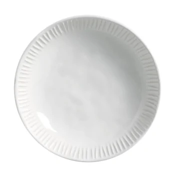 Stoneware New White Linhas Soup Plate - Diam. 8.86" - Pack of 12