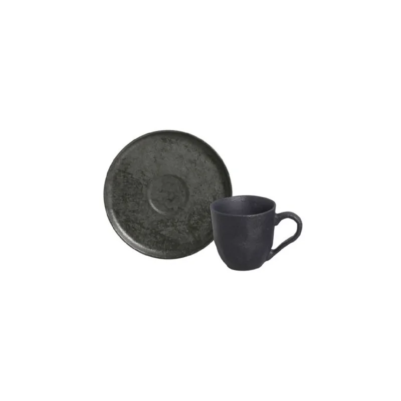 Stoneware Chromium Organic Coffee Cup & Bio Saucer - Pack of 12 Stoneware Chromium Organic Coffee Cup & Bio Saucer - Pack of 12