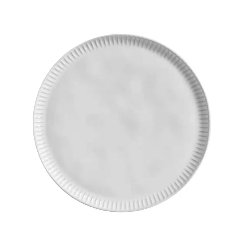 Stoneware New White Linhas Dinner Plate - Diam. 10.83" - Pack of 12