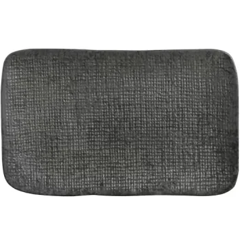 Stoneware Chromium Rectangular Platter Medium Juta - Diam. 10.63 x 6.3" - Pack of 12