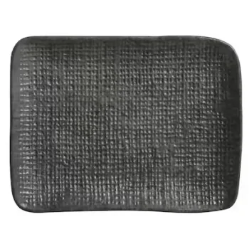 Stoneware Chromium Rectangular Platter Juta - Diam. 7.08 x 5.51" - Pack of 12